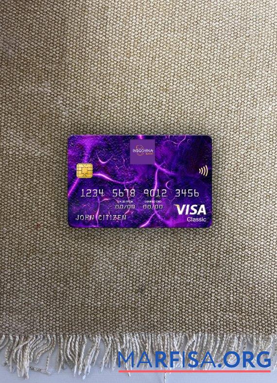 Blank Laos Indochina Bank visa classic card photolook front template